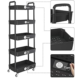 UDEAR 5-Tier Rolling Utility Cart with 12 Category