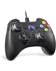 Controller Joystick per Giochi, EasySMX Controller Joystick per Giochi con Cavo con Doppial-vibrazione, Turbo e Pulsanti Anteriori per Windows / Android / PS3 / Box TV (nero)