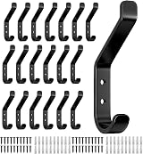 susswiff 20-Pack Aluminum Coat Hooks 10KG Max Wall Door Hanger Matt Black