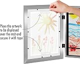 Americanflat A4 Kids Art Frame Silver Front Load Holds 100 Artworks view 4