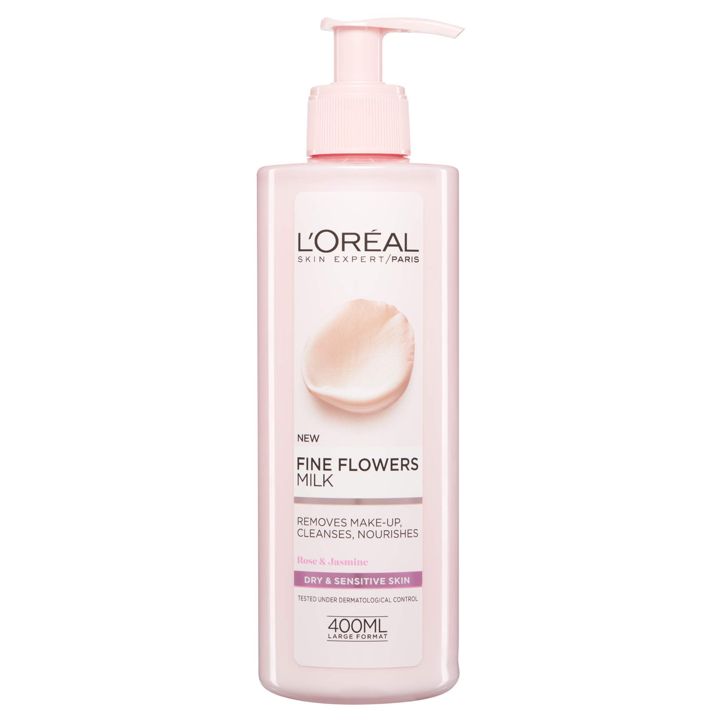 L'Oreal Paris Fine Flowers Cleansing Milk Lotion Makeup Remover Dry Sensitive Skin 400 Ml