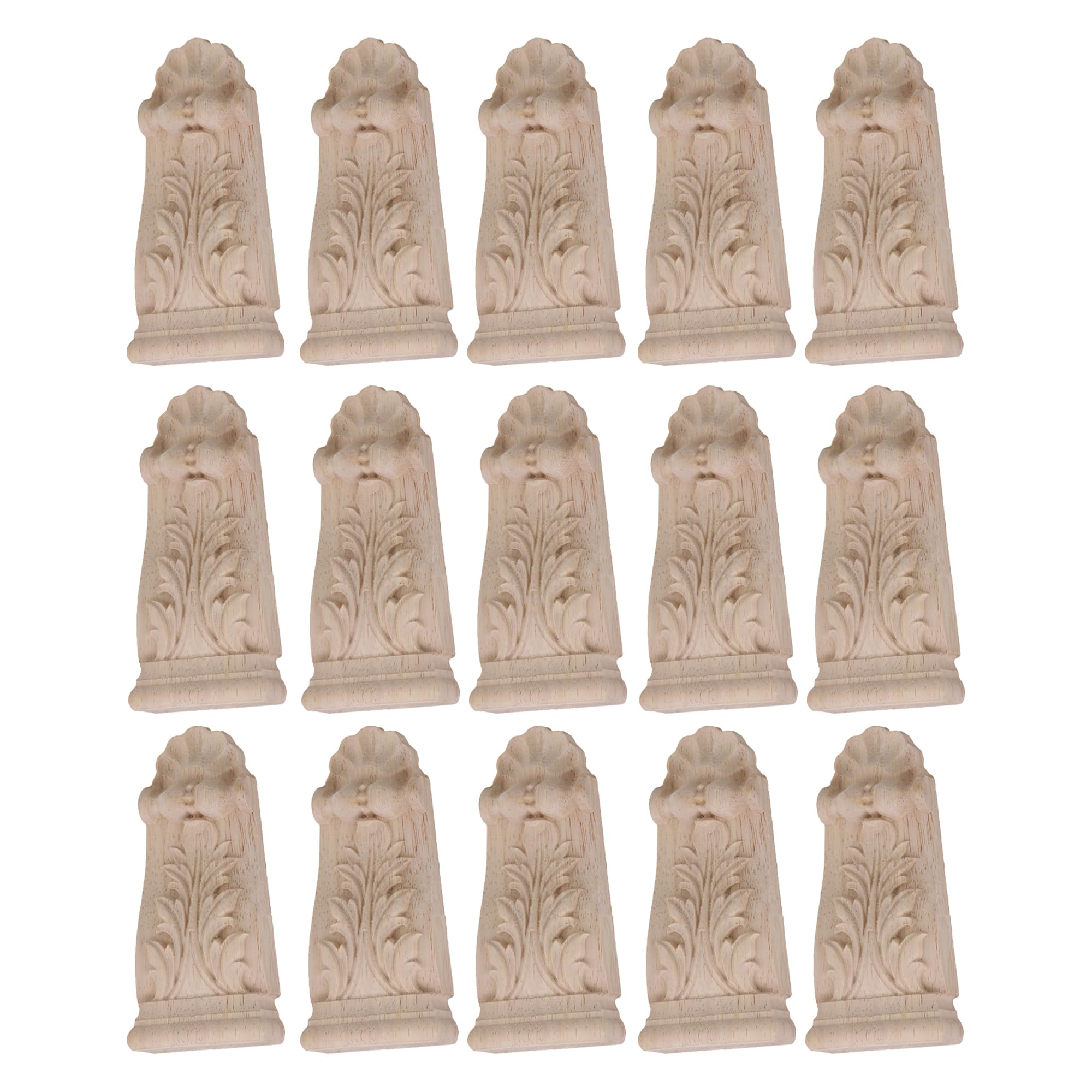 BQLZR Unpainted Solid Wooden Carved Corbels Column 1.97"x0.67"x3.94" F45 Pack of 15