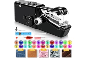 HUMUTAN Handheld Sewing Machine, Mini Cordless Portable Hand Sewing Machine for Beginners & Adults, Easy to Use and Fast Stitch Electric Sewing Device for DIY, Fabrics, Clothes, Home and Travel