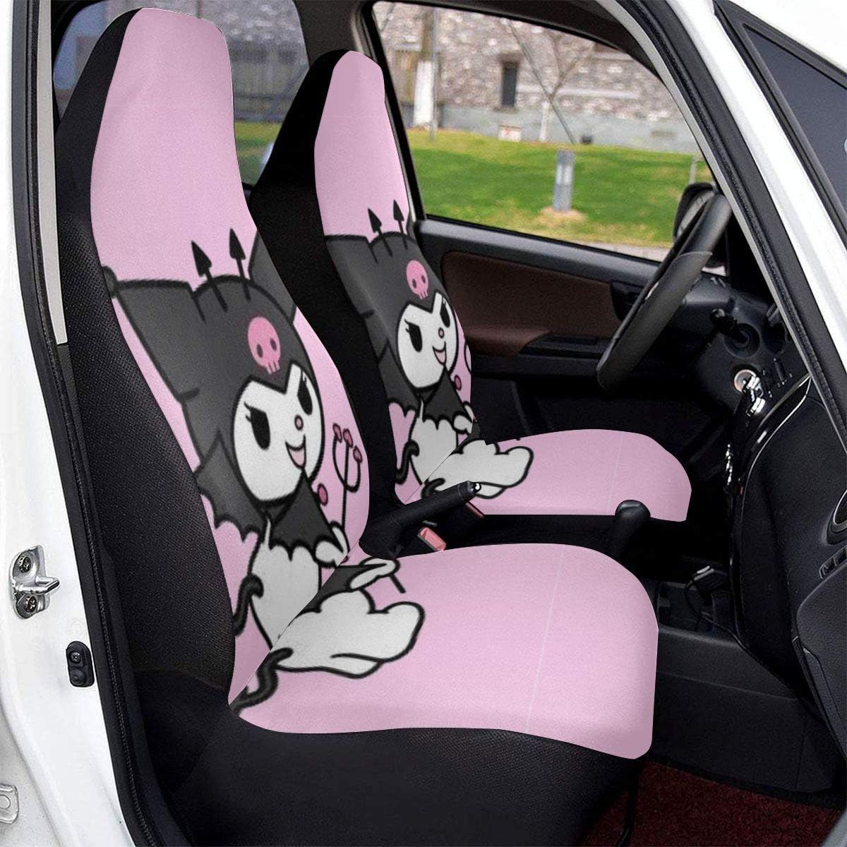 Amazon カーシートカバー サンリオ クロミ Kuromi レザー 防水 普通車用 軽 自動車 フロント カー用品 前席 送風 合成皮革 汎用 丸洗いできる カー用品 100 通気性 座布団 車 バイク 車 バイク