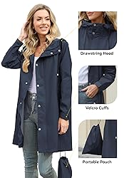 Zando Womens Plus Size Rain Jacket with Hood