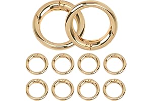 Seimneire 10 Pcs Key Ring Carabiner, Spring O Ring Small Round Clip Metal Carabiner, Purse Holder Clip Wallet Ring Heavy Duty Carabiner Clips for Bag Craft