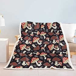 SOULZZZ Red Mushroom Throw Blanket Super Soft Warm