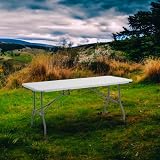 Absolute Deal 6ft Heavy Duty Folding Table White for Indoor Outdoor Catering view 8