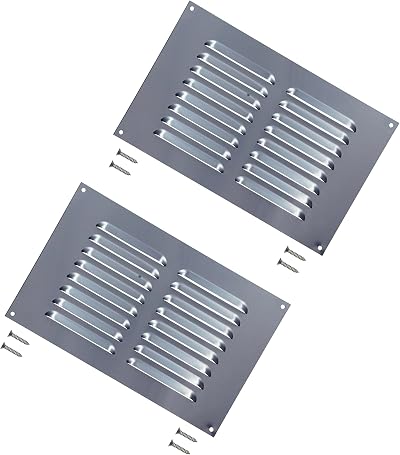 TERF 9"x6" Aluminium Louvre Air Vent Grill Wall Door Cover Ventilation Plate