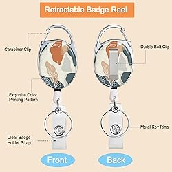 Badge Holder, Retractable Badge Reel with Carabiner