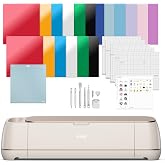 Cricut Maker 4 - Smart Cutting Machine (Seashell) | Engagement Bundle | Includes Smart Vinyl, Cardstock, Transfer Tape, Iron On HTV, Mat, Pens, Tool Kit, &amp; 30 images in Design Space App