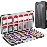HEIYING Switch Game Case for Nintendo Switch 2 2025 /Lite/OLED, Black Memory Games Holder Case with 24 Game Card Slots and 24 Micro SD Cards Slots