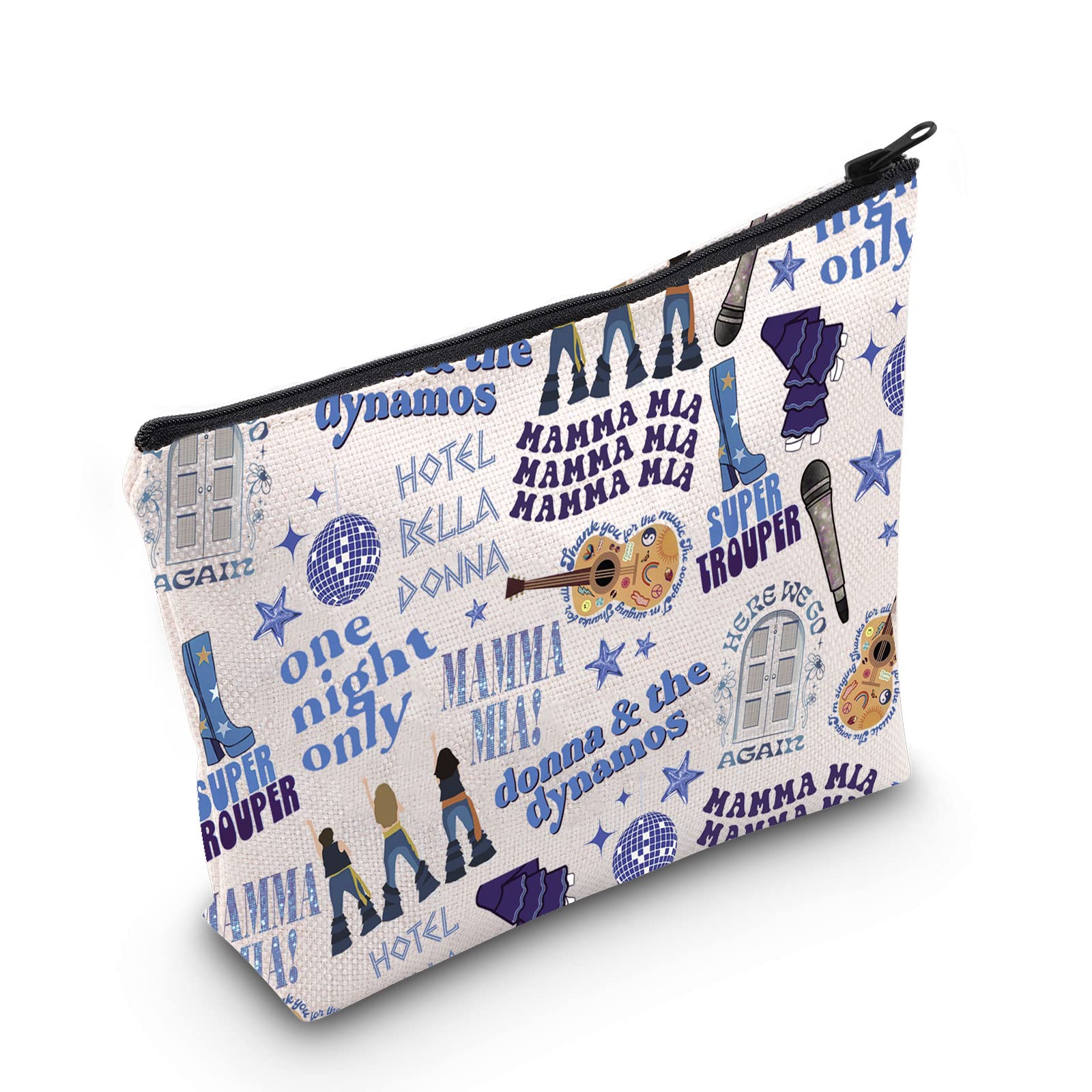 Mamma Music Inspired Gift Musical Movie Lover Zipper Pouch Makeup Bag Musical Comedy Gift (one Night only UK)