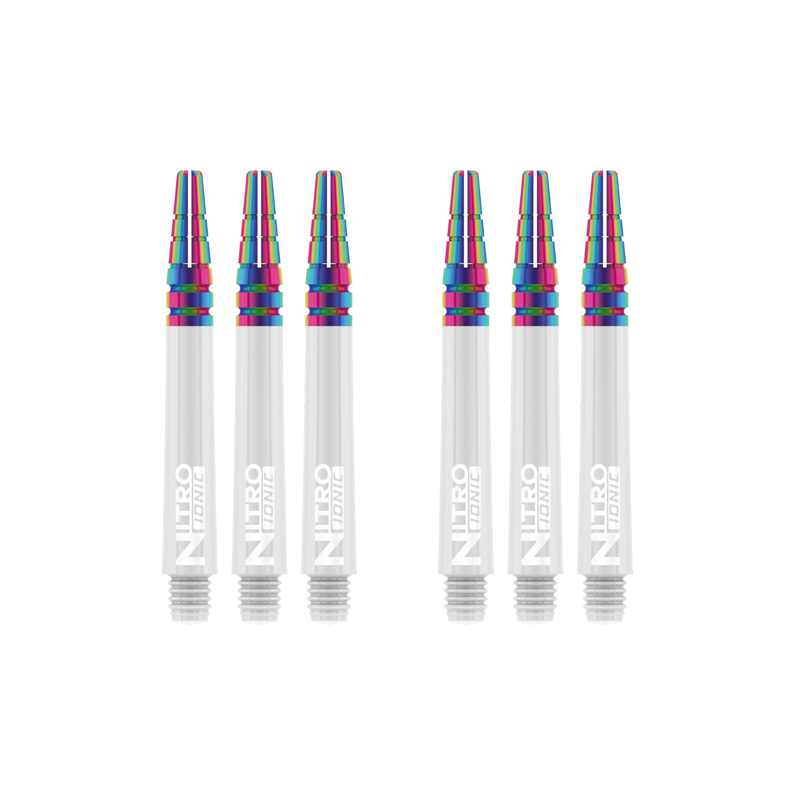 RED DRAGON Nitrotech Ionic Intermediate White Dart Stems - 2 sets per pack (6 stems in total)