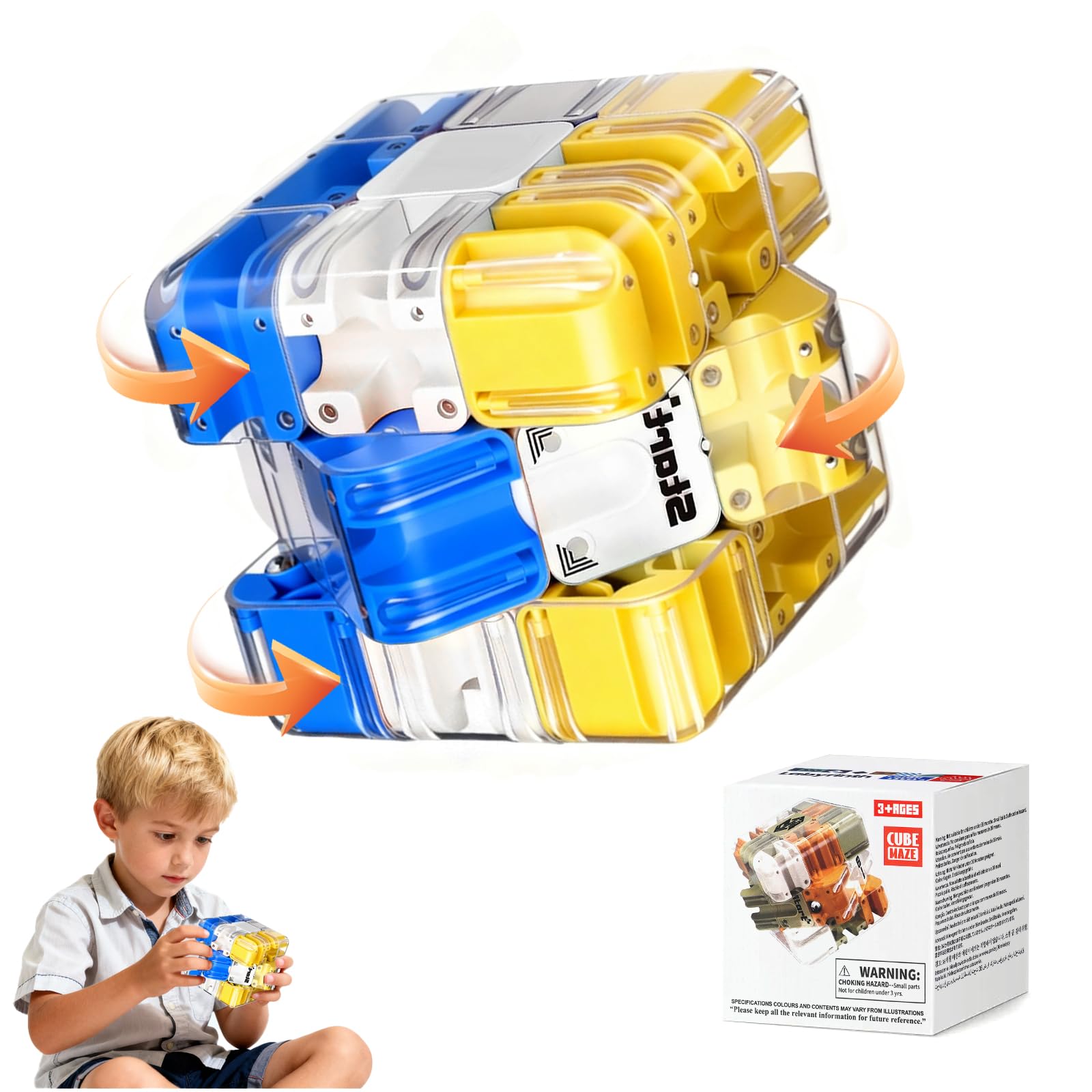 Large Labyrinth 3D Maze Cube,Logical Challenge 3x3 Maze Puzzle Cube Toy for Stress Relief & Logic Development,Engaging Brain Teaser Toy,Educational Focus Game Gift For Home Family Gatherings