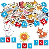 CVC Magnets Word Games,Fridge Magnets for Kids, 129Pcs Magnetic Letters | Toddler Alphabet Learning Toys for Classroom, Speech Therapy Materials, Phonic Games for 3+,Kindergarten Classroom Must Haves