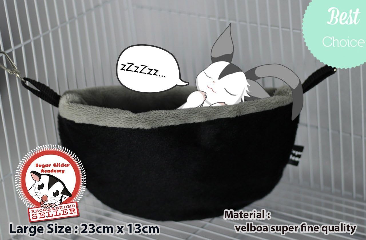Sugar Glider Academy Squirrel Hamster Cage Pouch Hanging Hammock Snuggle (+1 SGA Keychain & Sticker)