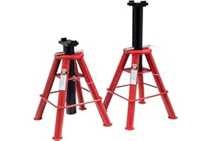 SUNEX TOOLS Sunex 1310 10-Ton Medium Height Pin Type Jack Stands, Pair, Red