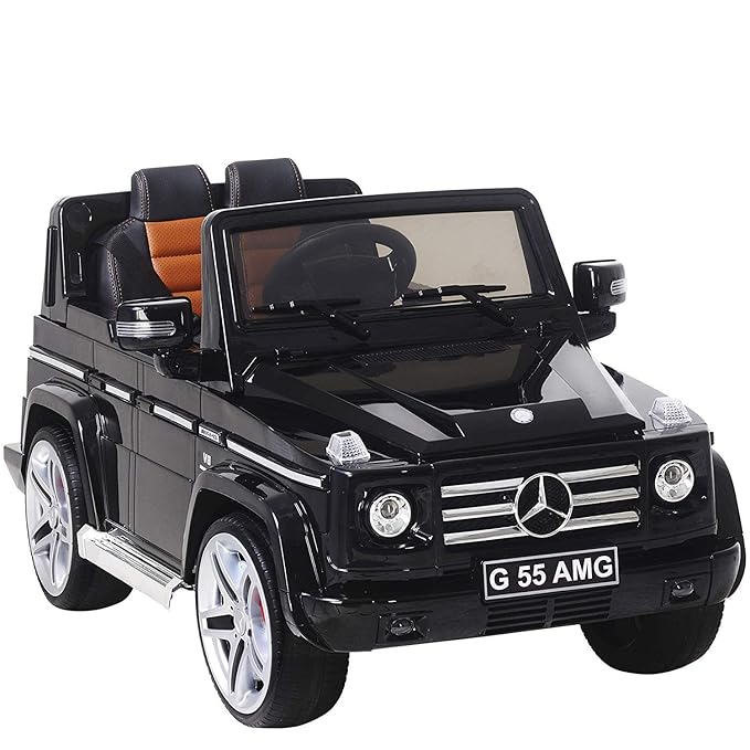 UEnjoy Mercedes SUV Kinderauto Kinderfahrzeug Elektro Spielzeug 12V Lizenziert AMG G55 mit Fernbedienung, Rollenaufhängung, L
