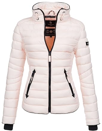 Marikoo Damen Jacke Steppjacke Übergangsjacke gesteppt mit Kordeln Frühjahr Camouflage B405