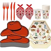 Frebento 144Pcs Cowboy Party Plates and Napkins Set, Western Party Decorations, Western Birthday Party Supplies, Wild West Rodeo Themed Plates and Napkins Country Party Decor for 24 Guests
