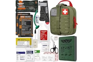 EVERLIT Advanced Trauma Kit, CAT GEN-7 Tourniquet, TCCC Compliant, Mil-Spec Nylon Laser Cut Pouch with 36" Splint, Military Combat Tactical IFAK for Emergency Bleeding Control