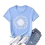 GLIGLITTR Women's Summer Sunflower T Shirt Cute