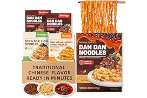 Noodology Chili Sesame Garlic Saucy Noodles Dishes, Taipei Mala Spicy Savory Nutty Chinese Flavor, Hand-Sliced Thick Noodles Ramen, Sun-Dried, Ready In Minutes, 4 Pack