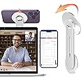 imluckies [Upgraded] Magnetic Laptop Phone Holder, 180° Adjustable Continuity Camera Mount Clip Compatible with Magsafe for iPhone 16 15 14 13 12 Series, for iOS 16 & MacBook macOS 13 Ventura, Silver