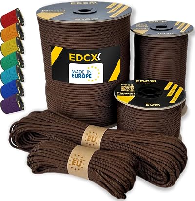 EdcX Paracord 4mm 550 Type III 35 Colors 10m-300m Nylon Rope