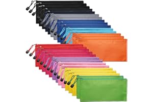 LABUK 29pcs Zipper Pencil Pouches, Small Zipper Pencil Bags, Waterproof Pencil Cases, for Office School Travel Cosmetics 12 Colors