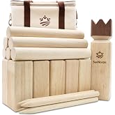 SunNordic Rubber Wood Kubb Yard Game Set with Carry Bag | Giant Viking Tossing Chess Game, Outdoor Lawn Backyard Game for Kids &amp; Adults