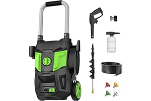 DGIVOVO Electric Pressure Washer - 4200 PSI Max 2.8 GPM 35ft Power Cord 20ft Pressure Hose Power Washer Powered Soap Tank 4 Different Tips