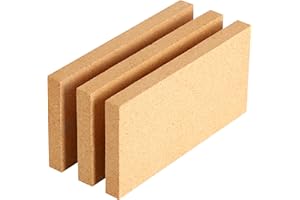 CongGongGo 3 Pack High Temp Firebricks 3000°F Insulating - 9"x4.5"x0.8"Fireclay Refractory Bricks for Pizza Oven, Wood Stove, Forge Durable Heat Fireplace, Steel Kiln (3 Pack, 9"x4.5"x0.8")