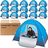 Wowangce Camping Tents for Homeless Bulk Homeless Backpacking Supplies 2 Person Pop up Adult Waterproof Instant Easy Setup Tent for Hiking, Outdoor, Travel, Camping, Donation
