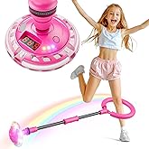 Flooyes Skip Ball for Kids, Ankle Skip Ball Toy with Counter, Timer | Cal Calculator, Girl Birthday Gifts for Age 6 7 8 9 10+, Rechargeable Colorful Flash Wheel Skip Ball for Girls