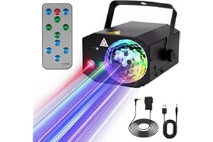 Party DJ Disco Ball Lights: LED Stage Laser Light Sound Activated with Remote 72 Patterns - Music Sync Dance Strobe Lighting 