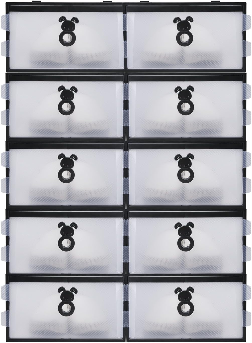 Vinteky Drawer Ladies Womens Men Stackable Foldable Plastic Shoe Storage Boxes Box Organiser
