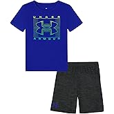 Under Armour Boys' 2-piece Short Sleeve Graphic T-Shirt and Shorts Set, Lightweight & Breathable, Royal Hyperdrive, 2T