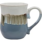 masoline Large Ceramic Coffee mugs, 20 oz Big Tea Cups Handmade Pottery Mug, Large Handle Coffee Mug for Office and Home, Microwave and Diahwasher Safe. (Ocean Wave)