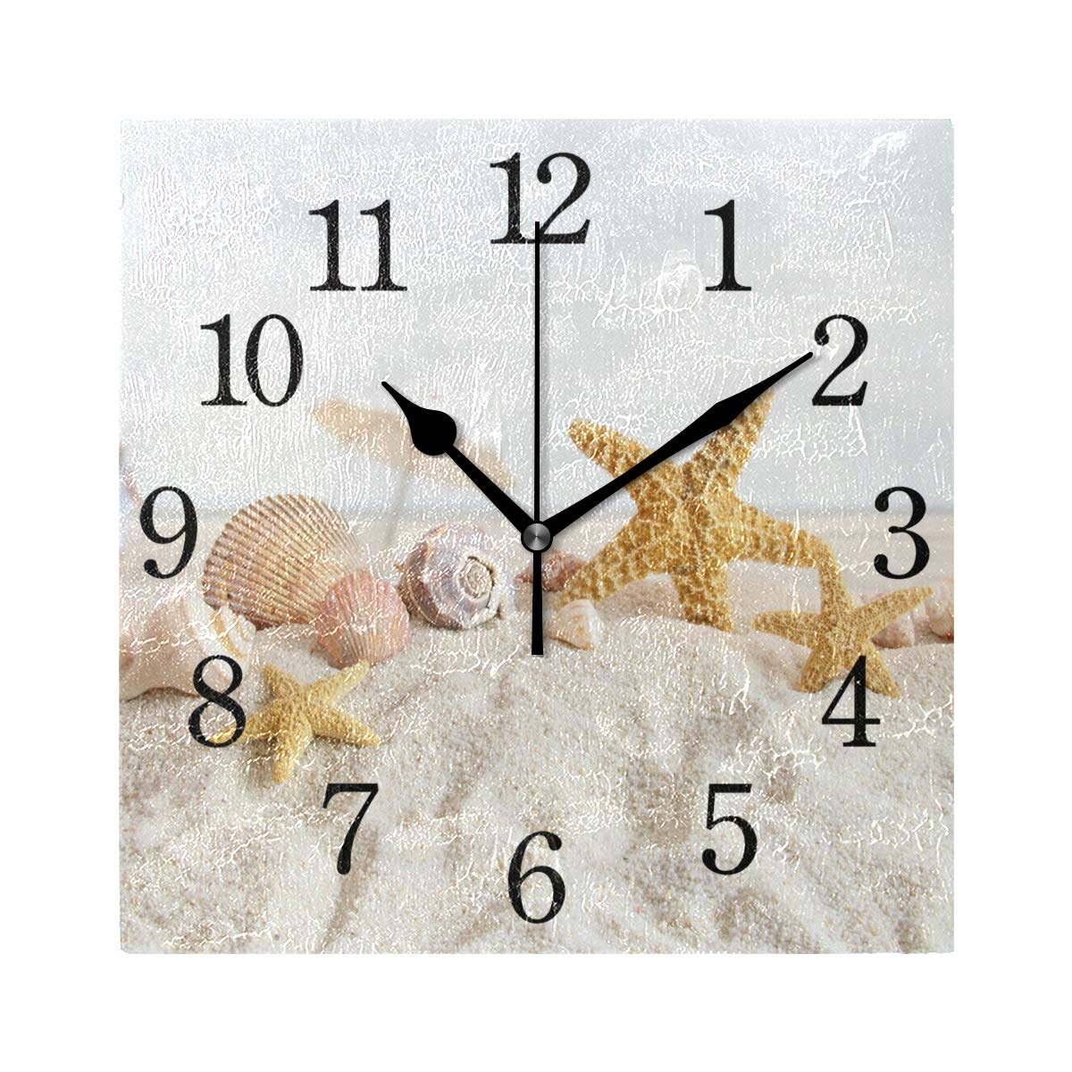 Wall Clocks Tfone Ocean Sea Beach Starfish Wall Clock Square