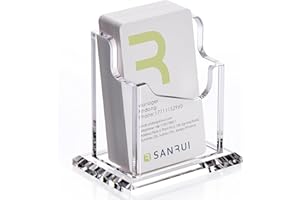 SANRUI Acrylic Business Card Holder for Desk,Vertical Business Card Display Clear Business Card Organizer