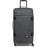 EASTPAK Trans4 L – 80L Large Wheeled Luggage with Dual Compartments, TSA Lock, 360° Spinner Wheels, and Diamond-Embossed Handle, Black Denim