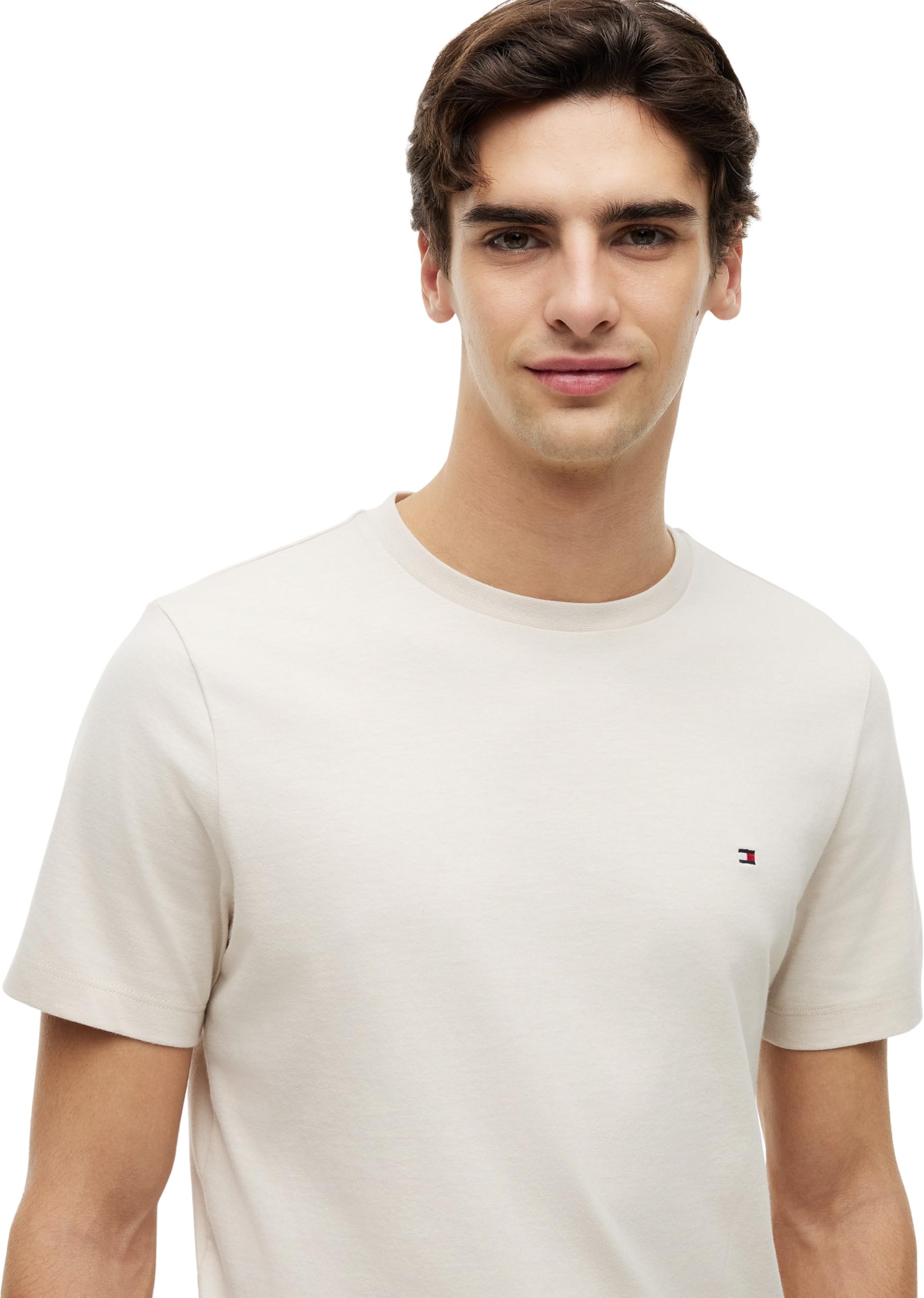 Tommy Hilfiger Herren T-Shirt Kurzarm Seasonal Solid Tee mit Rundhalsausschnitt, Elfenbein (Newsprint), XL 3