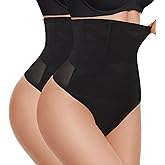 ForeverShaper Thong Shapewear Tummy Control - High Waisted Body Shaper Panties Girdle Compression Stomach Shapewear Underwear