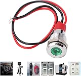 Walfront 10mm LED Metal Indicator Light Green 220V Waterproof Power Warning view 3