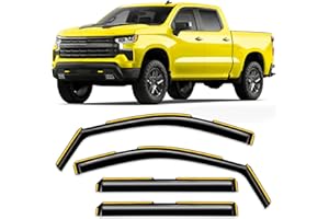 Goholy in-Channel Window Rain Guard for Chevy Silverado 1500/GMC Sierra 1500 2019-2026 Crew Cab Rain Guards Side Window Visors Vent Visor Low Profile Window Deflectors Vent Shades Car Accessories