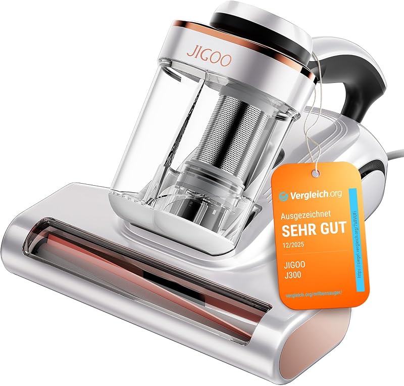 J300 Milbensauger mit Staubmilben-Sensor und Intelligenter LED-Anzeige, 500W Milbenstaubsauger mit UV-Licht, Ultraschall, Für Allergiker, entfernt 99,9% Allergene von Matratzen, Betten und Sofas — Foto 1 von 8