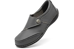 TERRIKAT Women's Classic Casual Leather Loafers Cute Moc Toe Slip On Comfort Walking Flats Lightweight Work Shoes