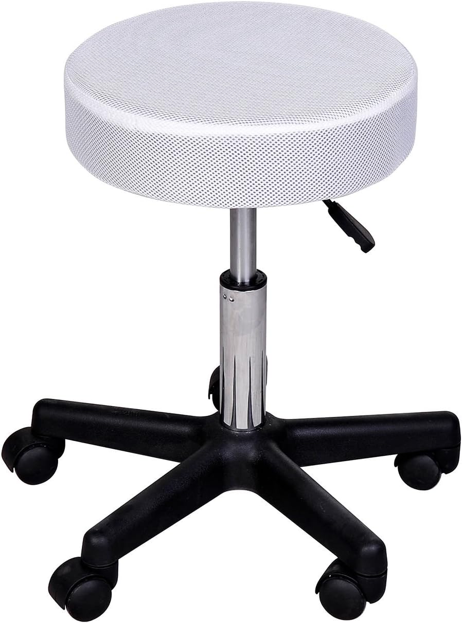 HOMCOM Hydraulic Swivel Salon Spa Stool Height Adjustable Facial Massage Tattoo with 3 Changeable Seat Covers, Black - Image 5